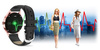 SMARTWATCH DAMSKI CZARNY PASEK SKÓRZANY KROKI POWIADOMIENIA TARCZE G.Rossi SW017-6