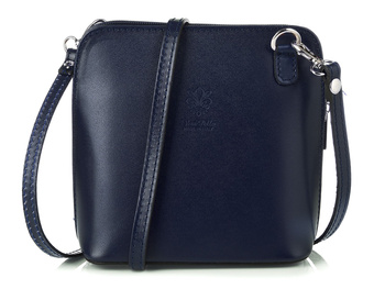 Granatowa Vera Pelle Mała Torebka Listonoszka K03 : Kolory - Granatowy