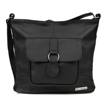 Czarna Torebka Skórzana Damska A4 Duża Torba Beltimore T71