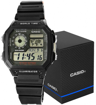 Zegarek Męski CASIO AE-1200WH-1AVEF Cyfrowy czarny pasek