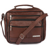 Brązowa Pojemna Skórzana Torba Męska Do Pracy Beltimore F72 : Kolory - Brązowy, Beżowy