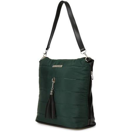 Zielona Damska Torebka Pikowana Solidna Oryginalna Frędzel W91 : Kolory - Zielony