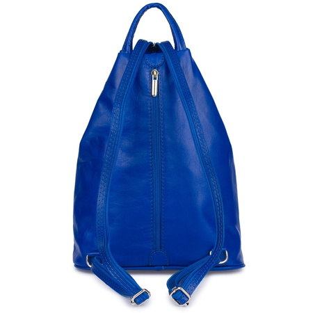 Plecak Skórzany Damski Mały Niebieski Vera Pelle T52