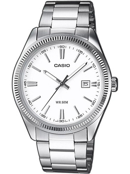 ZEGAREK MĘSKI CASIO MTP-1302D-7A1 Srebrna bransoleta + BOX