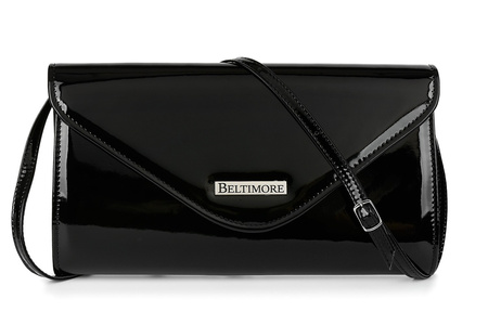 Czarna Lakierowana Damska Torebka Wieczorowa Kopertówka Beltimore M78 : Kolory - Czarny