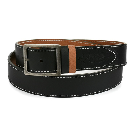 Beltimore Dwustronny Solidny Pasek Męski Skórzany Pudełko W23 : Kolory - Brązowy, Beżowy, Rozmiar Pasków - R.90-105 Cm