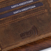 Portfel skórzany męski brązowy Nubuk Poziomy Skóra Motor Ochrona Rfid Beltimore R94