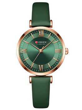 ZEGAREK DAMSKI CURREN 9079 Zielony pasek skórzany + BOX
