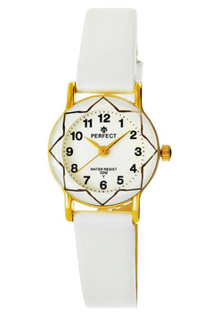 Zegarek Dziecięcy Komunijny Perfect  L248-5 Biały pasek skórzany Dziewczęcy