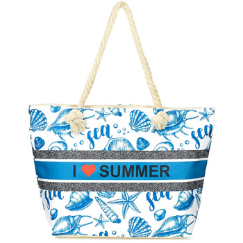 Duża Torba Plażowa Torebka Summer Na Lato Pojemna Tor726 : Kolory - Niebieski