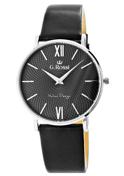 Zegarek Damski G.Rossi 11989A7-1A1 Czarny pasek skórzany + BOX