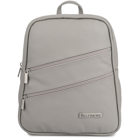Plecak damski skórzany Jasno Szary Mały do pracy Beltimore 022