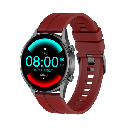 SMARTWATCH MĘSKI CZERWONY PASEK SPORTOWY KROKI PULS ROZMOWY G. Rossi SW019-3