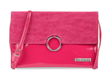 Różowa Oryginalna Damska Torebka Kopertówka Na Pasku Usztywniana W63 : Kolory - Różowy