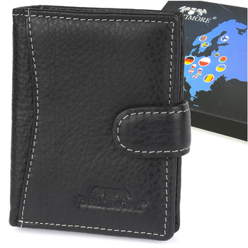 Portfel Męski Skórzany Pionowy Czarny Mały Beltimore Rfid L52 : Kolory - Czarny