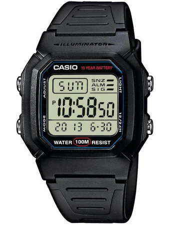 ZEGAREK MĘSKI CASIO W800H-1A Cyfrowy czarny pasek + BOX