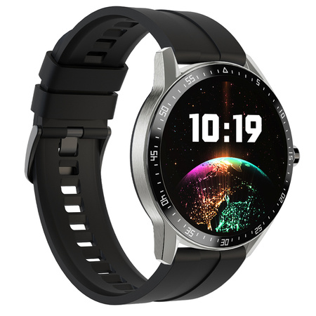 SMARTWATCH MĘSKI CZARNY PASEK SPORTOWY PULS KROKI G. ROSSI SW018-1 WŁASNE TARCZE