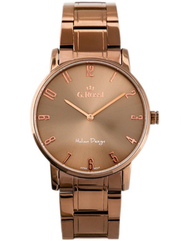 ZEGAREK MĘSKI G. ROSSI - 10194B-2B3 Brązowa bransoleta + BOX