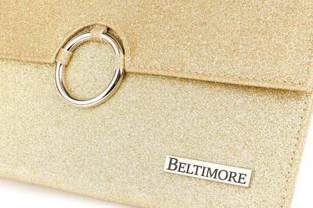 Złota Brokatowa Oryginalna Damska Torebka Kopertówka Na Pasku Usztywniana W63 : Kolory - Żółty, Złoty