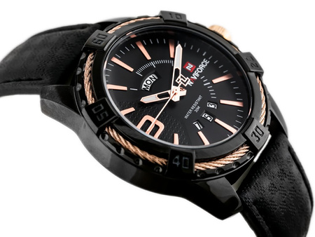 ZEGAREK MĘSKI NAVIFORCE - NF9117L (zn069c) - black/rose + box