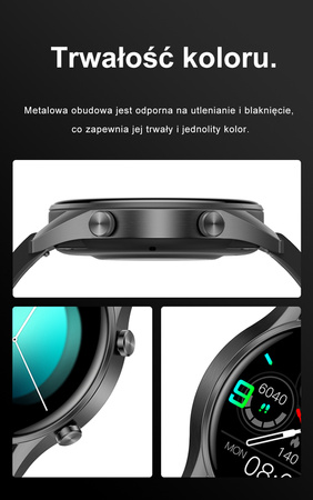 SMARTWATCH MĘSKI CZERWONY PASEK SPORTOWY KROKI PULS ROZMOWY G. Rossi SW019-3
