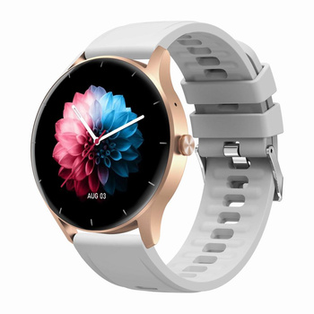 SMARTWATCH DAMSKI GRAVITY GT2-5 - ROZMOWY BLUETOOTH, WŁASNE TARCZE SPORT Biały pasek