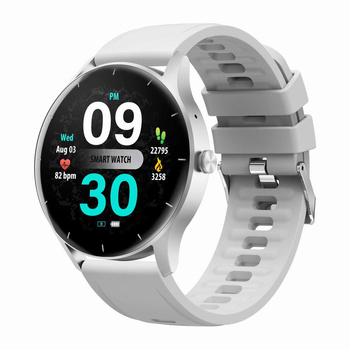 SMARTWATCH DAMSKI MĘSKI GRAVITY GT2-7 - ROZMOWY BLUETOOTH, WŁASNE TARCZE SPORT Biały pasek