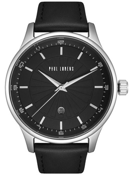 ZEGAREK MĘSKI PAUL LORENS - PL11652A5-1A1 Czarny pasek skórzany KLASYKA + BOX
