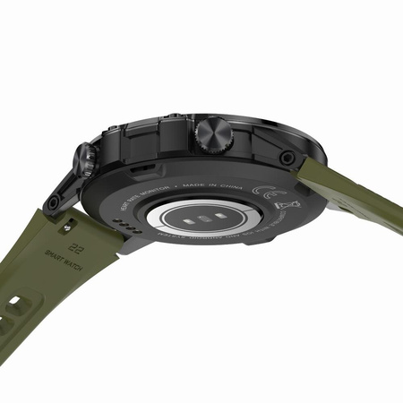 SMARTWATCH MĘSKI ZIELONY PASEK WYKONYWANIE POŁĄCZEŃ CIŚNIENIOMIERZ GRAVITY GT9-12 