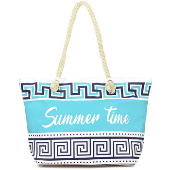 Duża Torba Plażowa Torebka Summer Time Lekka Błękitna T61 : Kolory - Niebieski