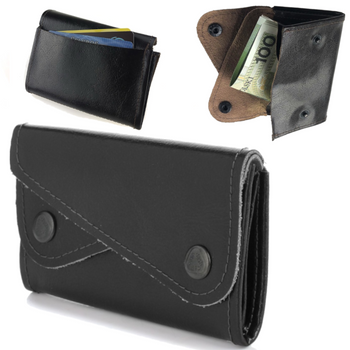 Banknotówka Portfel męski Czarny Etui Na Pieniądze Retro Skórzane G63 : Kolory - Czarny