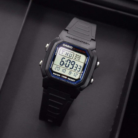 ZEGAREK MĘSKI CASIO W800H-1A Cyfrowy czarny pasek + BOX