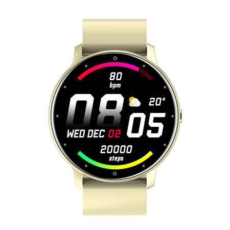 Smartwatch Damski Gravity GT1-6 Beżowy pasek SPORT KROKI PULS