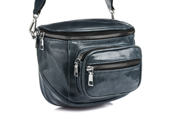 Granatowa Saszetka Nerka Przez Ramię Torba Na Pasku Pojemna B78