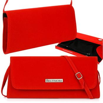 Damska Torebka Kopertówka czerwona na pasku Wieczorowa Beltimore W65