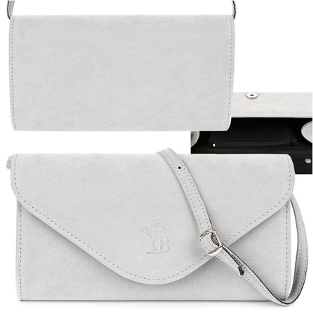 Siwa Damska Torebka Kopertówka Mała Beltimore W19 : Kolory - Szary, Srebrny