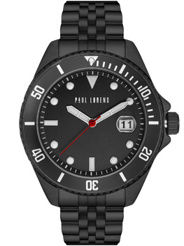 ZEGAREK MĘSKI PAUL LORENS - PL13030B-1A5 Czarna bransoleta + BOX