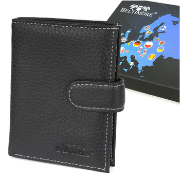 Portfel Skórzany Czarny Duży Pionowy Męski Skóra Beltimore G72 : Kolory - Czarny