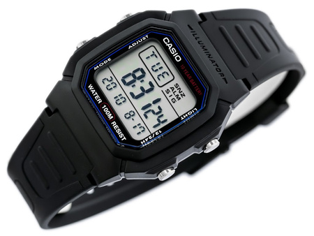 ZEGAREK MĘSKI CASIO W800H-1A Cyfrowy czarny pasek + BOX