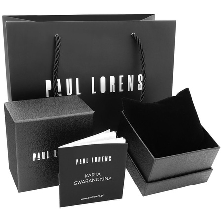 ZEGAREK MĘSKI PAUL LORENS - PL1273B-1A5 Czarna bransoleta Datownik + BOX