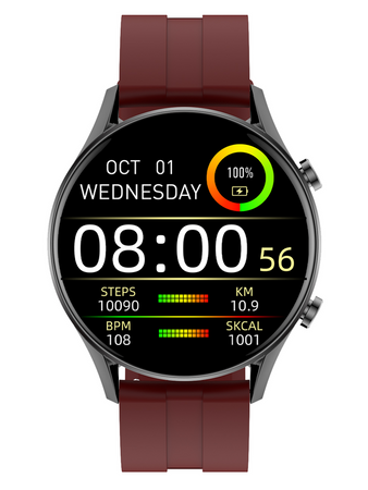 SMARTWATCH MĘSKI CZERWONY PASEK SPORTOWY KROKI PULS ROZMOWY G. Rossi SW019-3