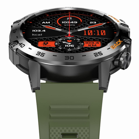 SMARTWATCH MĘSKI ZIELONY PASEK WYKONYWANIE POŁĄCZEŃ CIŚNIENIOMIERZ GRAVITY GT9-12 