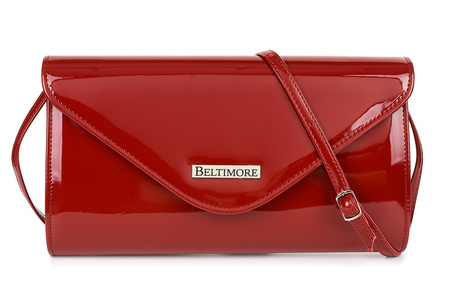 Czerwona Lakierowana Damska Torebka Wieczorowa Kopertówka Beltimore M78 : Kolory - Czerwony