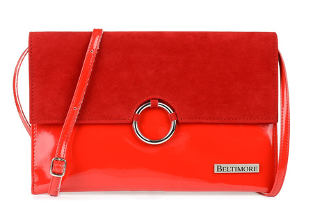 Czerwona Oryginalna Damska Torebka Kopertówka Na Pasku Usztywniana W63 : Kolory - Czerwony