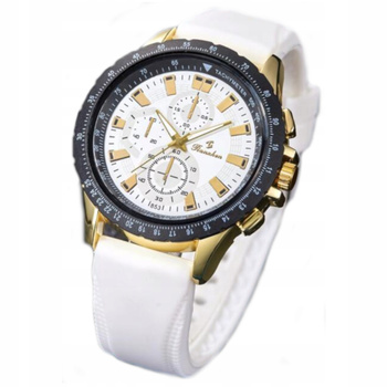 Zegarek męski damski biały Silikonowy pasek Elegancki + Pudełko