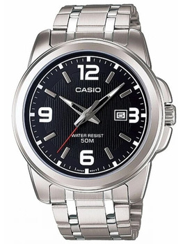 ZEGAREK MĘSKI CASIO MTP-1314D 1AV Srebrna bransoleta + BOX