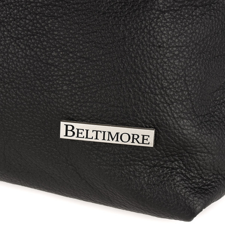 Czarna Damska Skórzana Torebka Worek Na Ramię Beltimore  970 : Kolory - Czarny