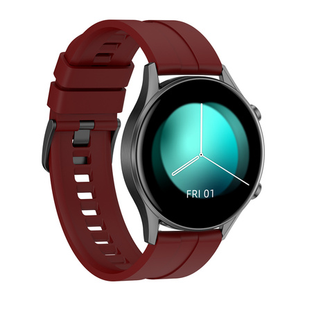 SMARTWATCH MĘSKI CZERWONY PASEK SPORTOWY KROKI PULS ROZMOWY G. Rossi SW019-3