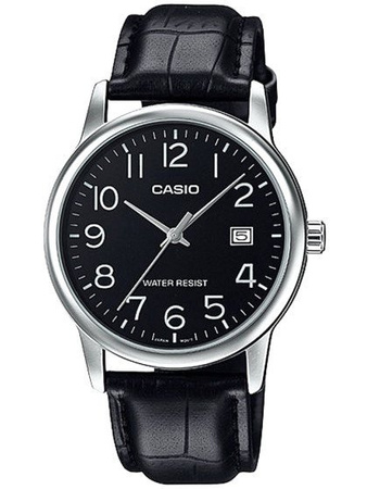 ZEGAREK MĘSKI CASIO MTP-V002L-1BUDF Czarny pasek skórzany + BOX