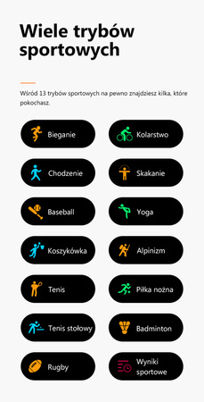 SMARTWATCH MĘSKI CZARNY PASEK SPORTOWY PULS KROKI G. ROSSI SW018-1 WŁASNE TARCZE